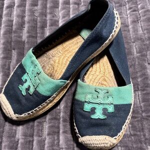 Tory Burch Blue and Green Espadrilles